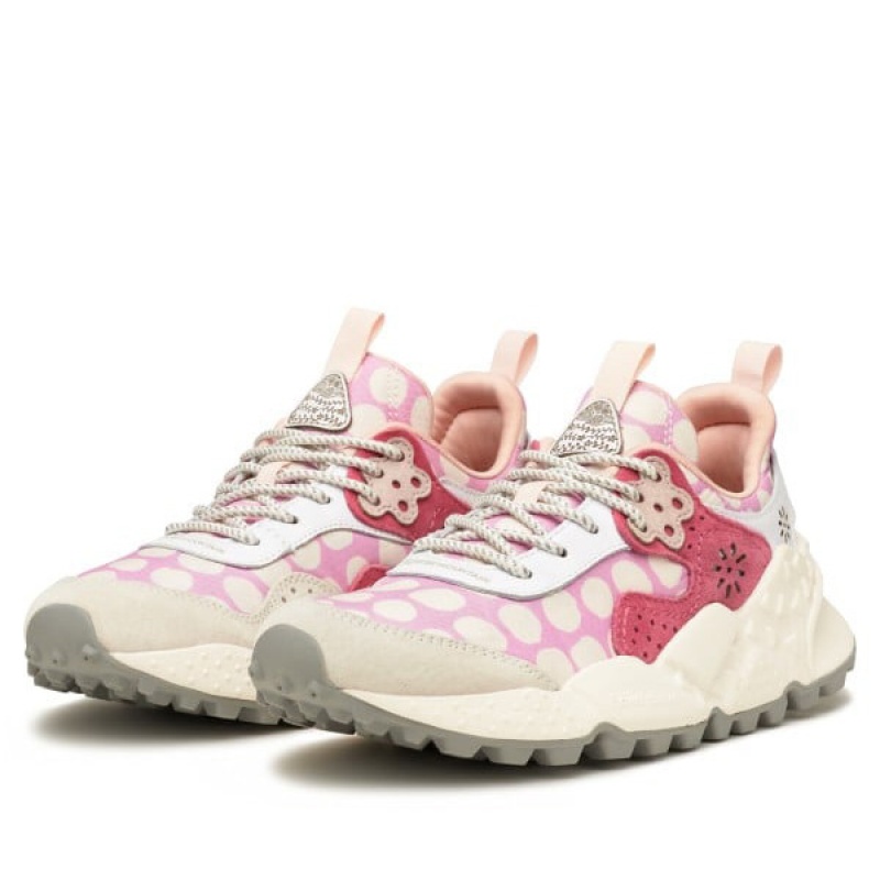 Scarpe Donna Flower Mountain KOTETSU Bianche Rosa | ITLCOID